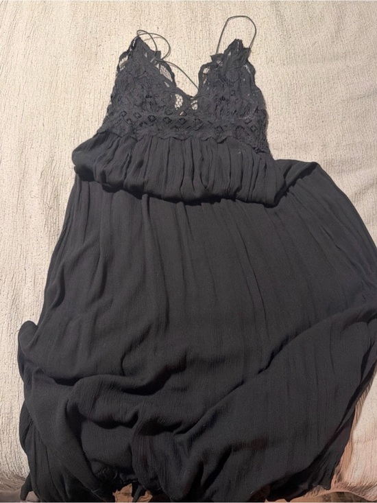 Free People Dresses & Skirts - Free People Black Crochet-Detail Slip Maxi Dress